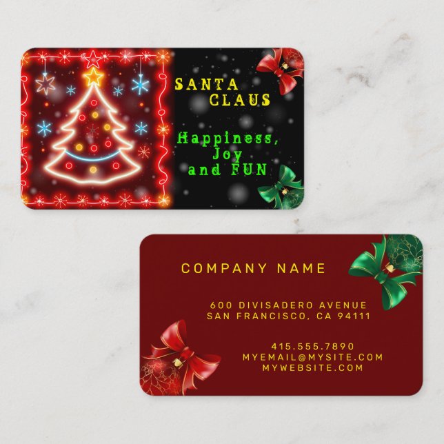 Tarjeta De Visita Colección de vacaciones de Navidades populares neo (Anverso / Reverso)
