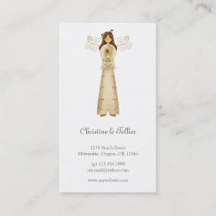 Tarjeta De Visita Colección del jardín · Ángel con la flor
