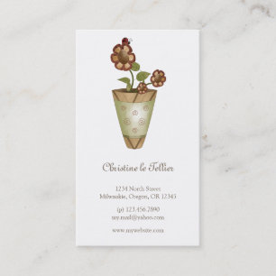 Tarjeta De Visita Colección del jardín · Flores Potted