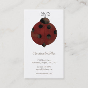 Tarjeta De Visita Colección del jardín · Mariquita