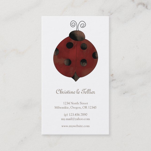 Tarjeta De Visita Colección del jardín · Mariquita (Anverso)
