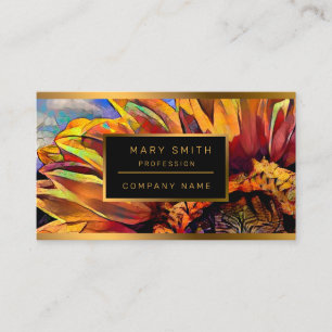 Tarjeta De Visita Colección elegante de girasoles grandes dorados