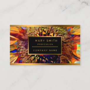 Tarjeta De Visita Colección elegante de oro Big Sun Sunflower