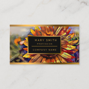 Tarjeta De Visita Colección elegante de oro Big Sunflower