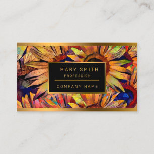 Tarjeta De Visita Colección Gold Bouquet Sunflowers