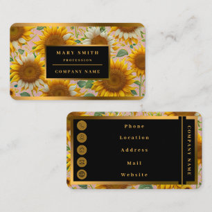 Tarjeta De Visita Colección hermosa de girasol popular