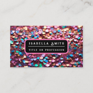 Tarjeta De Visita Colección holográfica de moda opal de purpurina