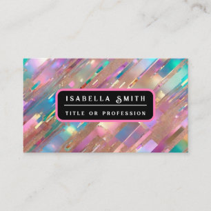 Tarjeta De Visita Colección holográfica opal de Purpurina moderno