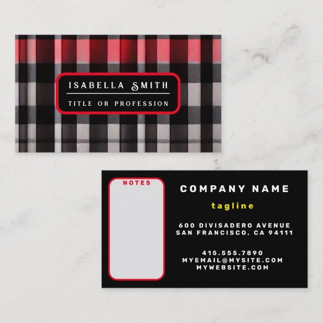 Tarjeta De Visita Colección moderna de resumen negro rojo (Anverso / Reverso)