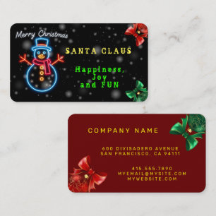 Tarjeta De Visita Colección Neon Holiday para Navidades de moda