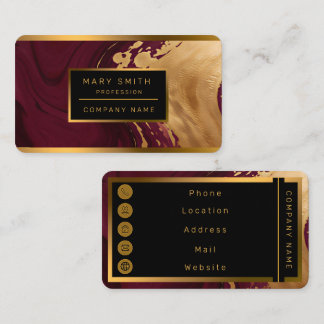 Tarjeta De Visita Colección Popular Burgundy Gold de Lujo
