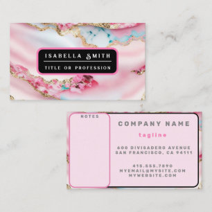 Tarjeta De Visita Colección popular de ácaros de mármol rosa claro a
