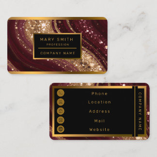 Tarjeta De Visita Colección Popular de Lujo Burgundy Oro