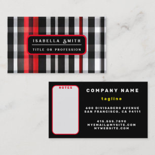 Tarjeta De Visita Colección popular de plaquetas rojas y negras