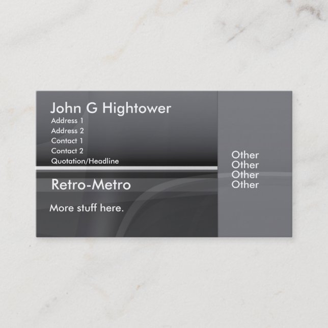 Tarjeta De Visita Colección retra del metro (Anverso)