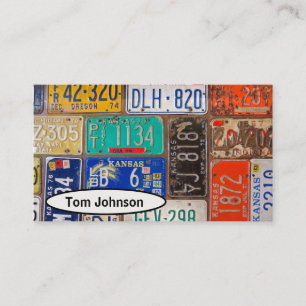 Tarjeta De Visita colección Retro License Plate