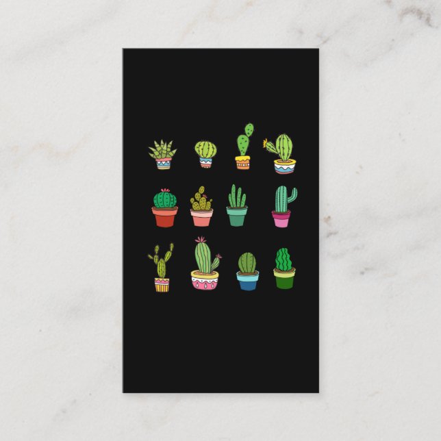 Tarjeta De Visita Colector de cactus kawaii exitoso amante (Anverso)