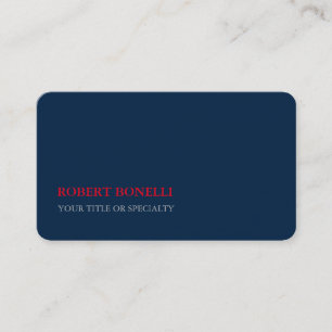 Tarjeta De Visita Colegio Único Moderno Navy Estilo Azul Minimalista