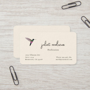Tarjeta De Visita Colibrí