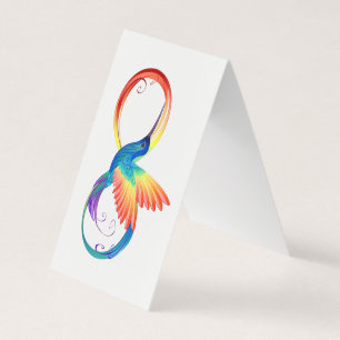 Tarjeta De Visita Colibrí arcoíris con símbolo de infinito