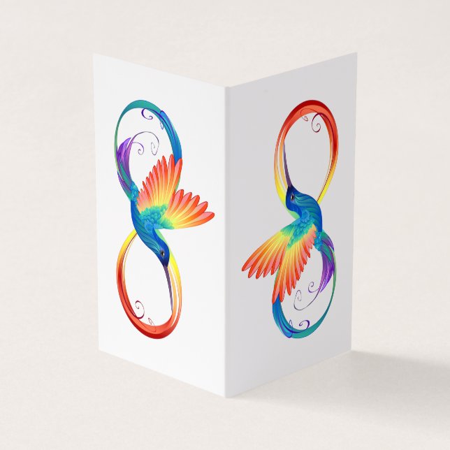 Tarjeta De Visita Colibrí arcoiris con símbolo Infinity (Exterior)