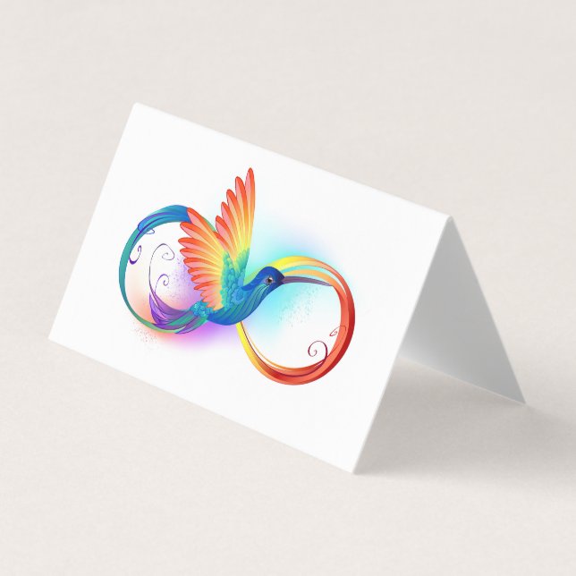 Tarjeta De Visita Colibrí arcoiris con símbolo Infinity (Anverso)