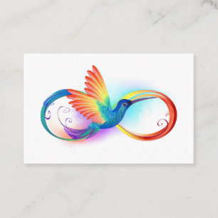 Tarjeta De Visita Colibrí arcoiris con símbolo Infinity