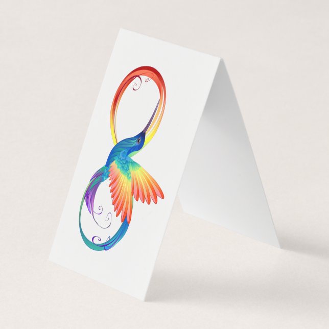 Tarjeta De Visita Colibrí arcoiris con símbolo Infinity (Anverso)