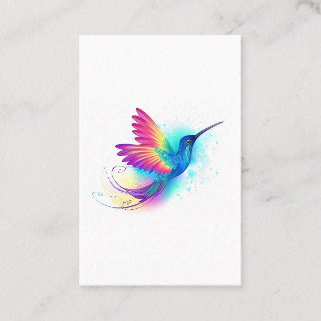 Tarjeta De Visita Colibrí arcoiris exótica (Anverso)