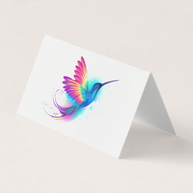 Tarjeta De Visita Colibrí arcoiris exótica (Anverso)