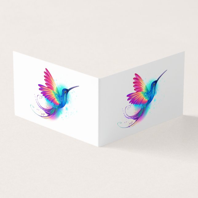 Tarjeta De Visita Colibrí arcoiris exótica (Exterior)