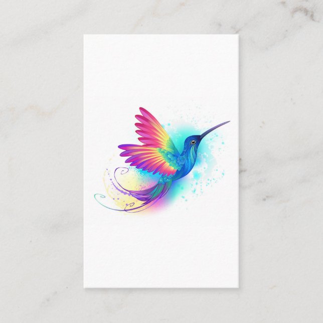 Tarjeta De Visita Colibrí arcoiris exótica (Anverso)