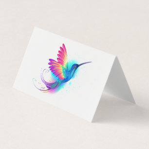 Tarjeta De Visita Colibrí Arcoíris Exótico