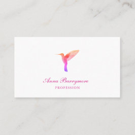 Tarjeta De Visita Colibrí Blanco Elegante