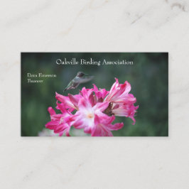 Tarjeta De Visita Colibrí con lirios de belladonna