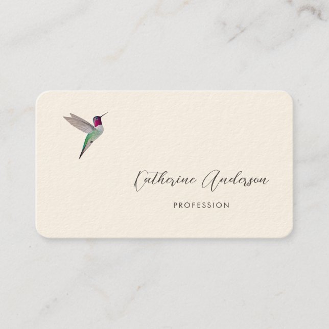 Tarjeta De Visita Colibrí de Anna (Anverso)
