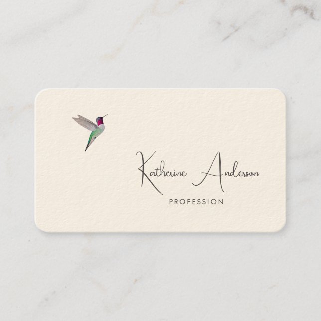 Tarjeta De Visita Colibrí de Anna (Anverso)