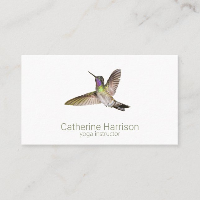 Tarjeta De Visita Colibrí mínimo moderno (Anverso)