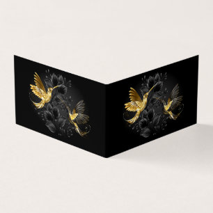 Tarjeta De Visita Colibrí negro y dorado