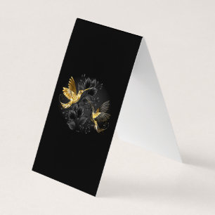 Tarjeta De Visita Colibrí negro y dorado