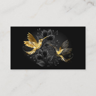 Tarjeta De Visita Colibrí negro y dorado