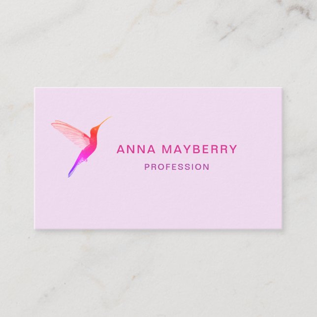Tarjeta De Visita Colibrí rosa (Anverso)