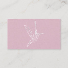 Tarjeta De Visita Colibrí rosa y blanco