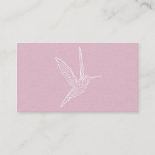 Tarjeta De Visita Colibrí rosa y blanco