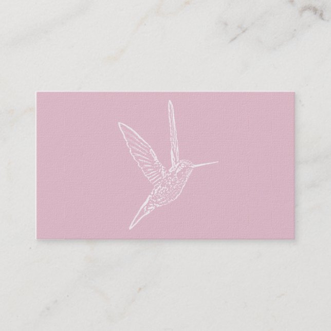 Tarjeta De Visita Colibrí rosa y blanco (Anverso)