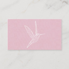 Tarjeta De Visita Colibrí rosa y blanco
