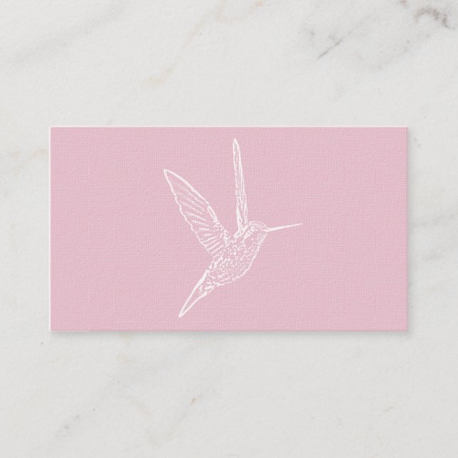 Tarjeta De Visita Colibrí rosa y blanco (Anverso)