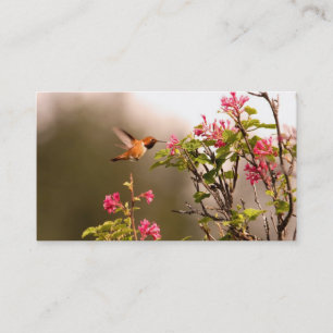 Tarjeta De Visita Colibrí y flores