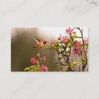 Tarjeta De Visita Colibrí y flores