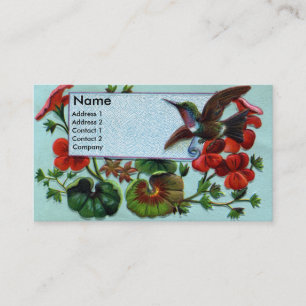 Tarjeta De Visita Colibrí y Victorian de los geranios
